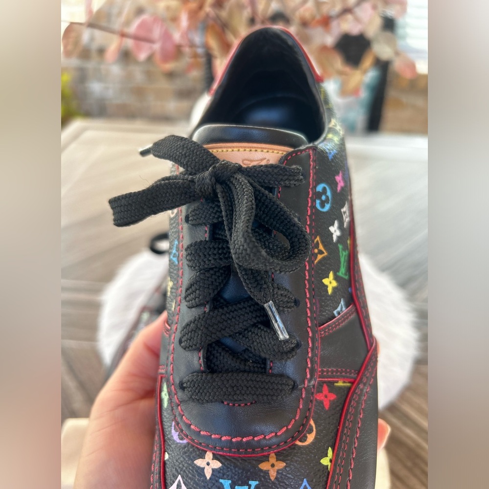 Louis Vuitton Murakami Black Multicolor Low Top Sneakers (Size 37/7 US) - Picture 6 of 16
